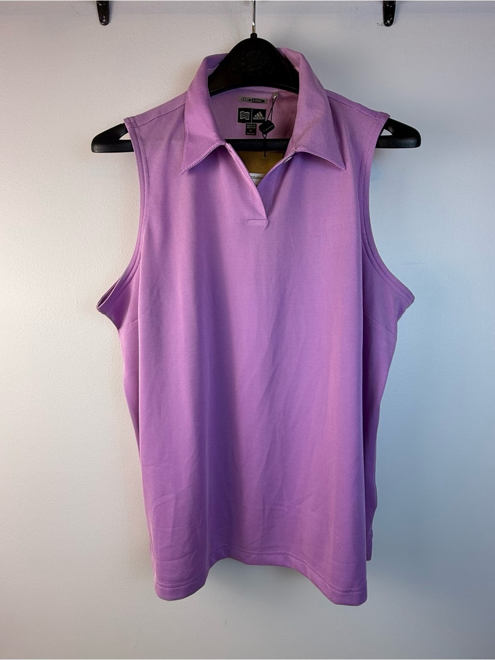 NWT Adidas Climacool Sleeveless Golf Polo Shirt Purple Orchid Women’s Size XL